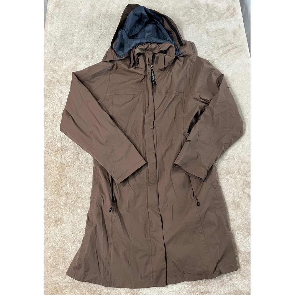Marmot Celeste Rain Jacket Women's M Brown Full-Zip Waterproof Hooded L/S EUC